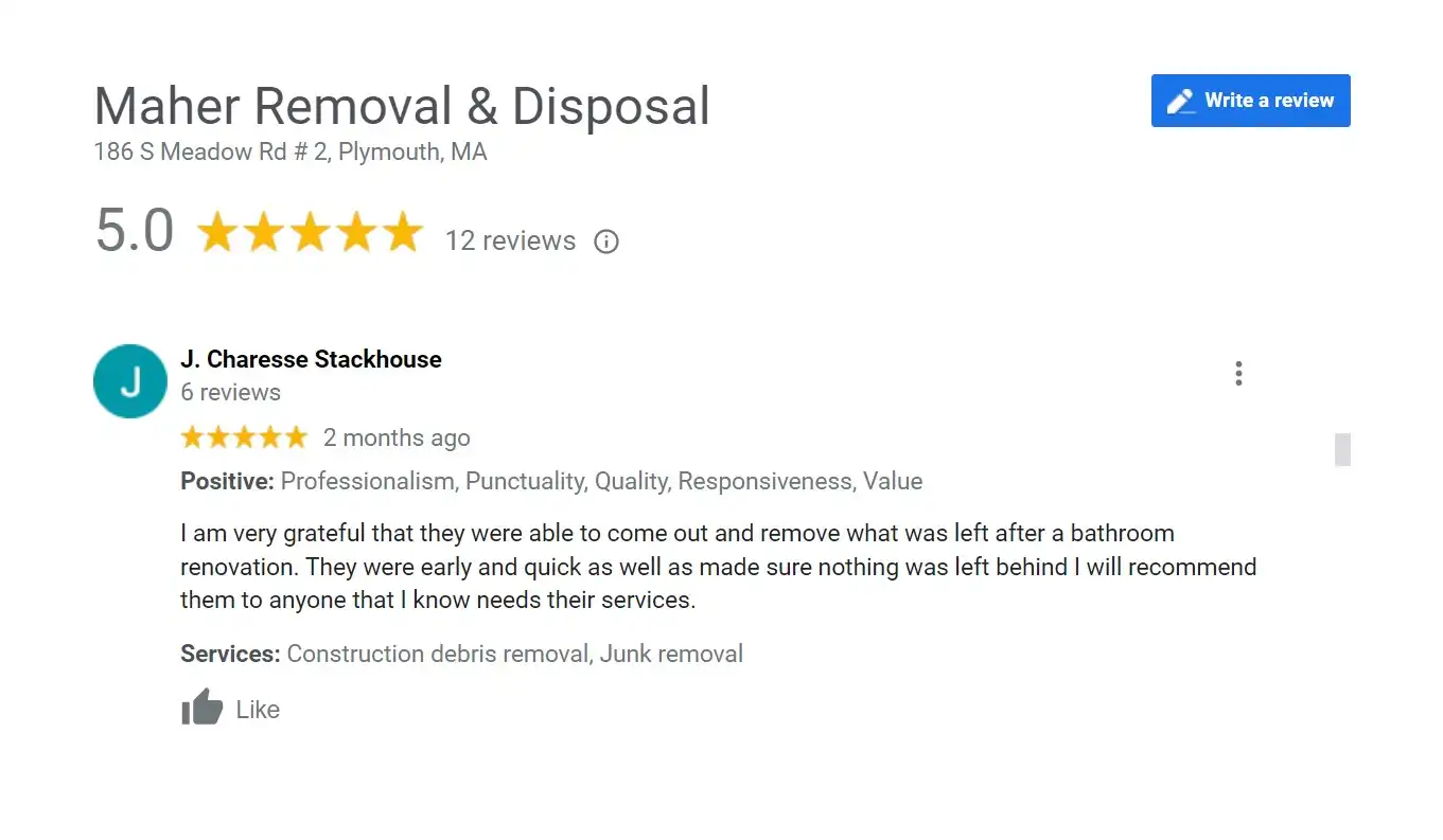 Maher Removal & Disposal offers Trash Pickup & Junk Removal services to residents and businesses in South Chatham, MA