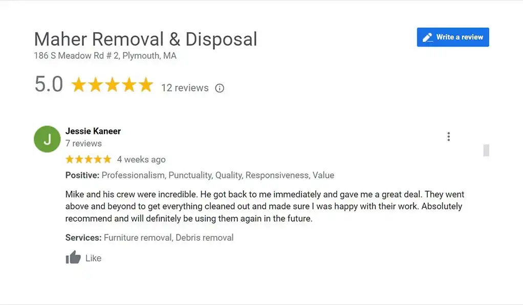 Maher Removal & Disposal is a Abington, MA Trash Pickup & Junk Removal company